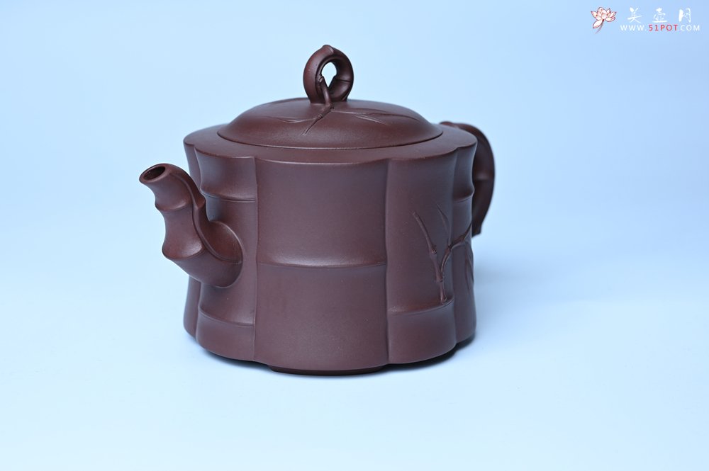 紫砂壶图片：美壶特惠 紫砂壶手工手制优质紫泥八段竹壶 茶人醉爱 - 美壶网