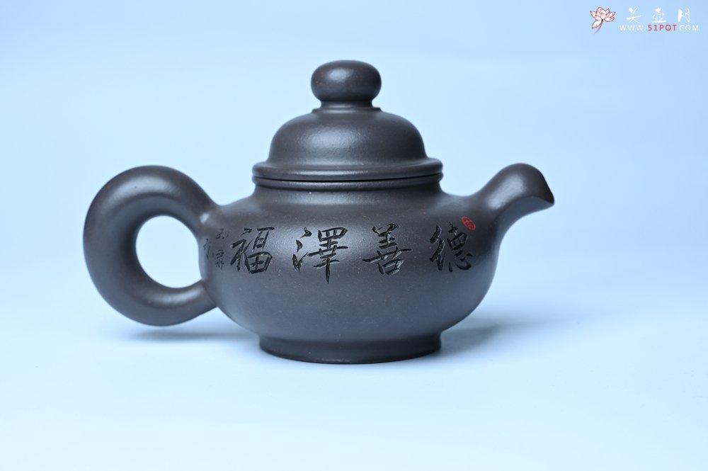 紫砂壶图片：美壶特惠 手工手制紫砂壶特好青灰泥松鼠壶 茶壶 茶具 单壶 - 美壶网