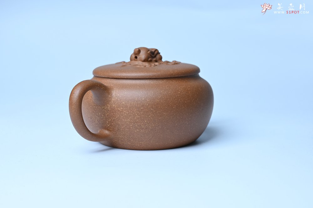 紫砂壶图片：美壶特惠 优质降坡泥花鸟听兔壶 茶人醉爱 - 美壶网