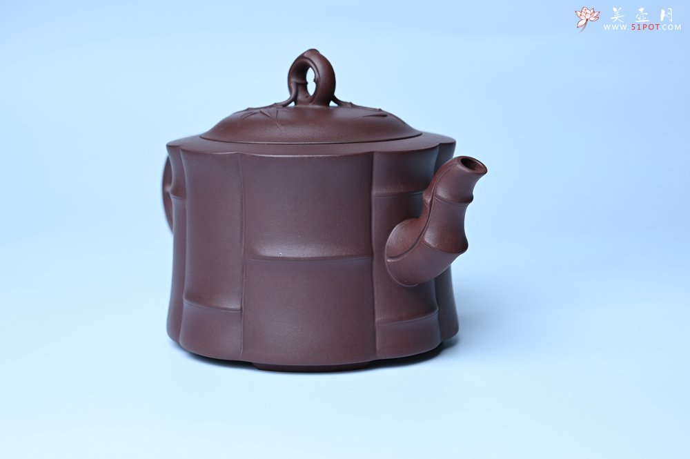 紫砂壶图片：美壶特惠 紫砂壶手工手制优质紫泥八段竹壶 茶人醉爱 - 美壶网