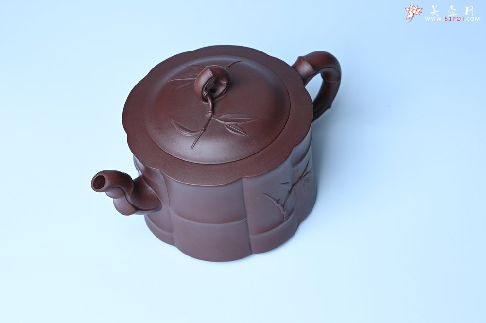 紫砂壶图片：美壶特惠 紫砂壶手工手制优质紫泥八段竹壶 茶人醉爱 - 美壶网