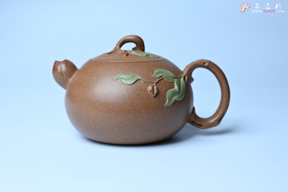 紫砂壶图片：美壶特惠 潜力股董静老师精品老段泥双色寿桃壶 茶人醉爱 - 美壶网