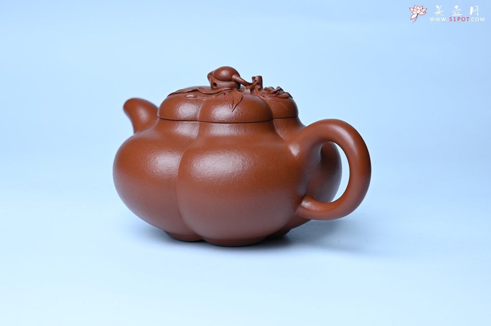 紫砂壶图片：美壶特惠 精品大红袍朱泥上合桃 茶人醉爱 - 美壶网