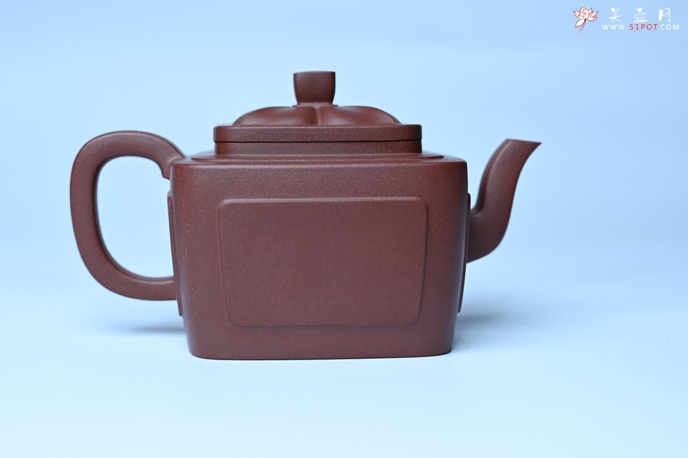 紫砂壶图片：美壶特惠 全手工优质紫红泥精致四方菱花壶 特文气 - 美壶网