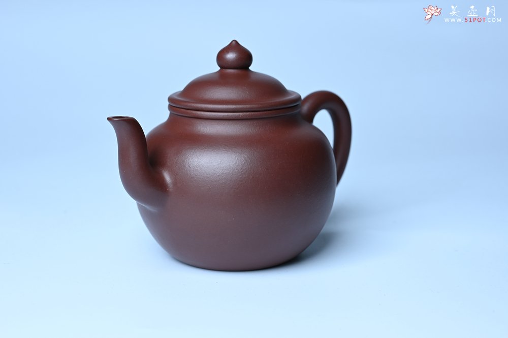 紫砂壶图片：油润黄龙山4号深井红皮龙 全手工高宫灯壶 东西灰常赞 - 美壶网