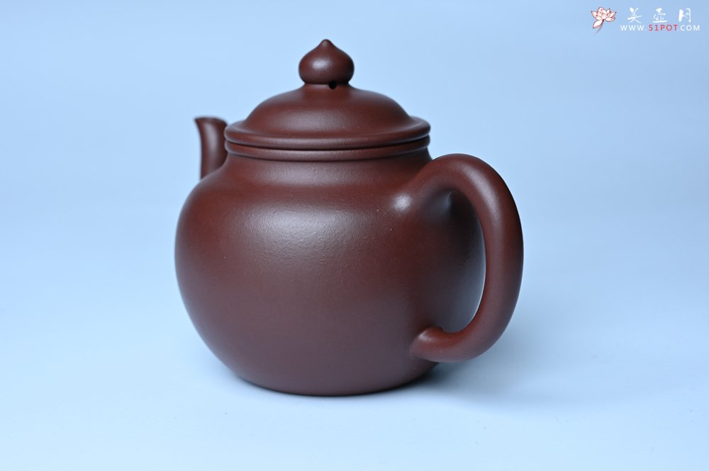 紫砂壶图片：油润黄龙山4号深井红皮龙 全手工高宫灯壶 东西灰常赞 - 美壶网