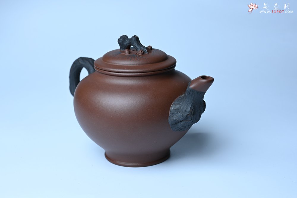 紫砂壶图片：美壶特惠 精致报春系列之松报春壶 - 美壶网