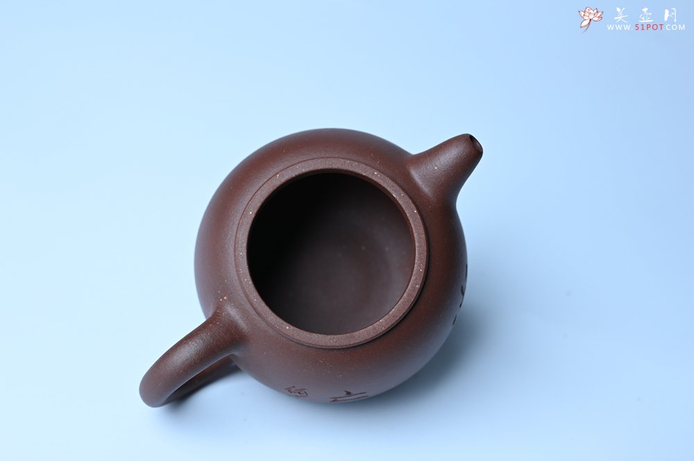 紫砂壶图片：毛国强入室弟子黄云初 特好老紫泥匏尊壶 名家何水法书法“坐忘” 刘世涛伯陶刻 - 美壶网