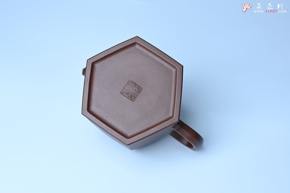 紫砂壶图片：美壶特惠 精致全手工六方金钟 泥料超好 - 美壶网