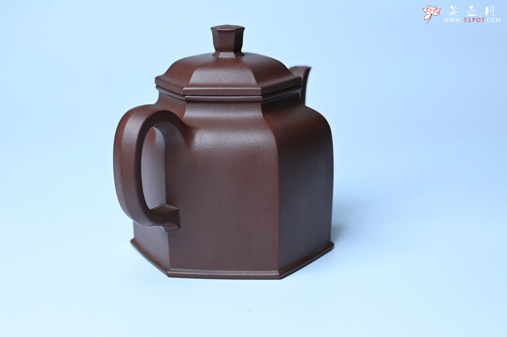 紫砂壶图片：美壶特惠 精致全手工六方金钟 泥料超好 - 美壶网
