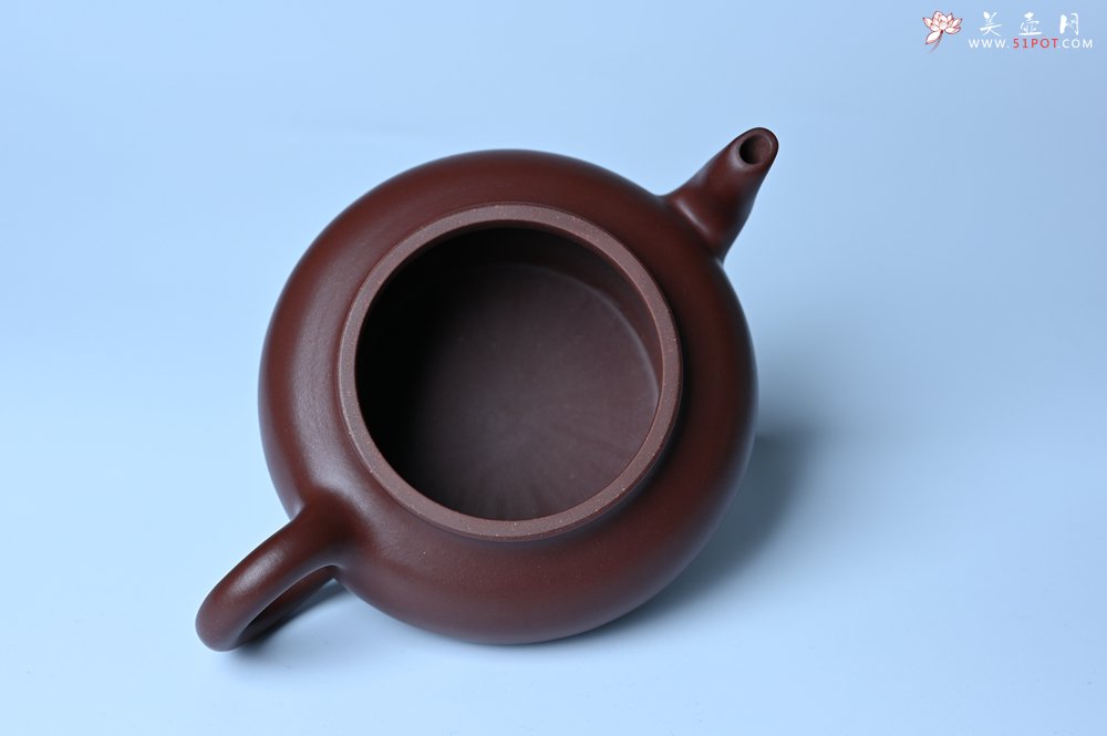 紫砂壶图片：油润黄龙山4号深井红皮龙 全手工摹顾景舟高虚扁 做工特好 - 美壶网