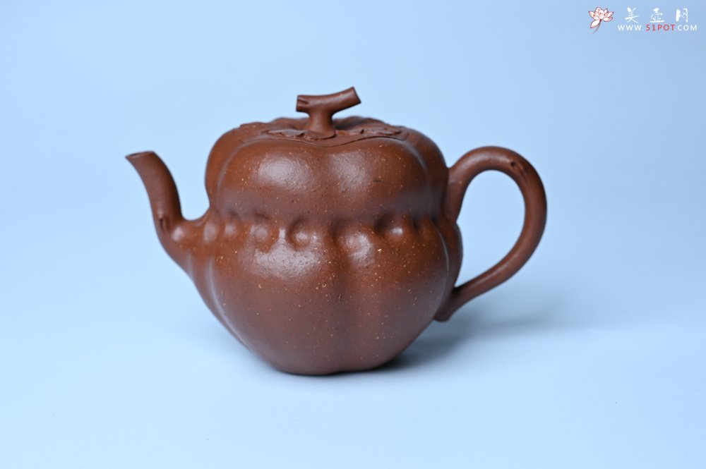 紫砂壶图片：美壶特惠 特好降坡泥 柿柿如意紫砂壶 肌理丰富生动 - 美壶网