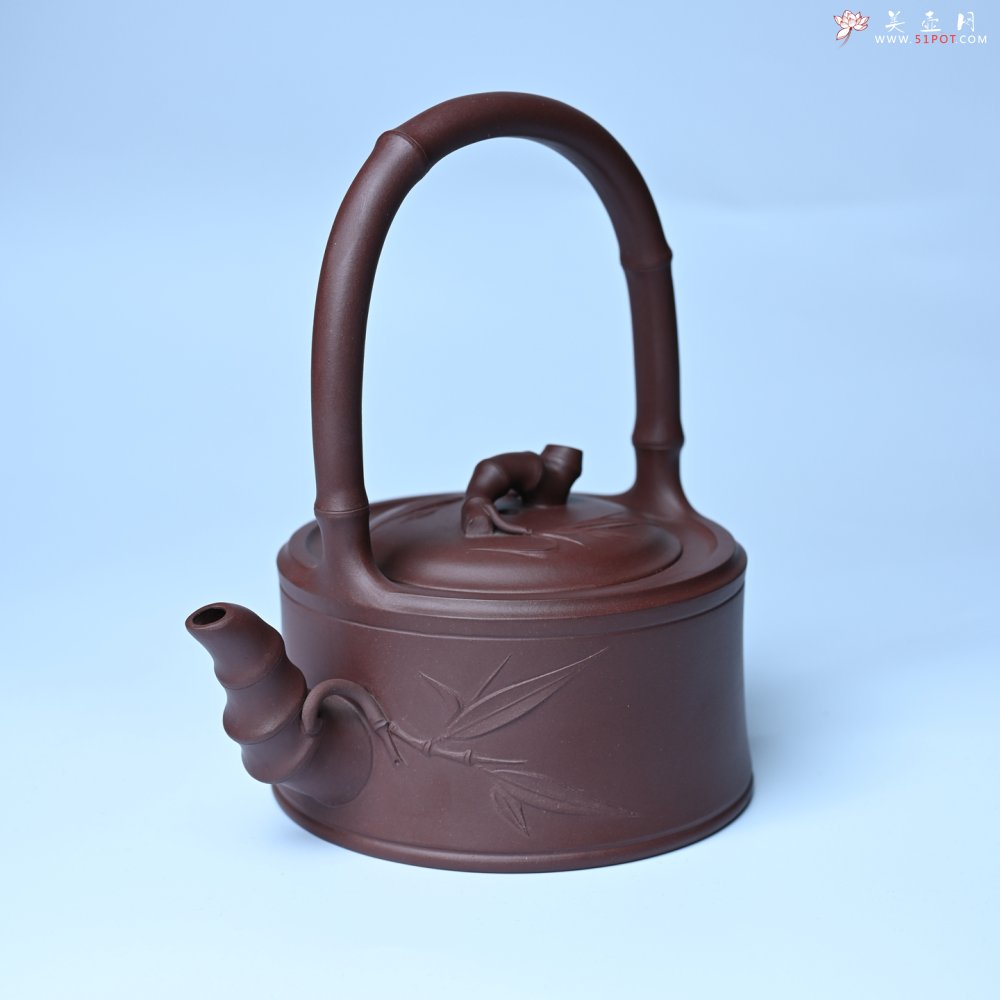 紫砂壶图片：美壶特惠紫砂壶手工手制紫泥竹段提梁壶 茶壶 茶具 单壶 - 美壶网