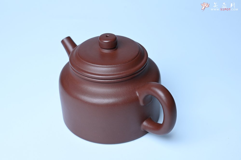 紫砂壶图片：油润黄龙山4号深井红皮龙 全手工德中壶 - 美壶网