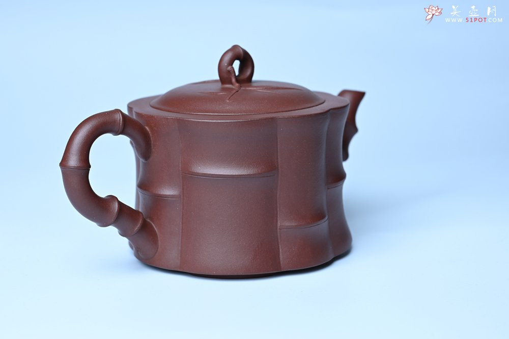 紫砂壶图片：美壶特惠 紫砂壶手工手制优质紫泥八段竹壶 茶人醉爱 - 美壶网