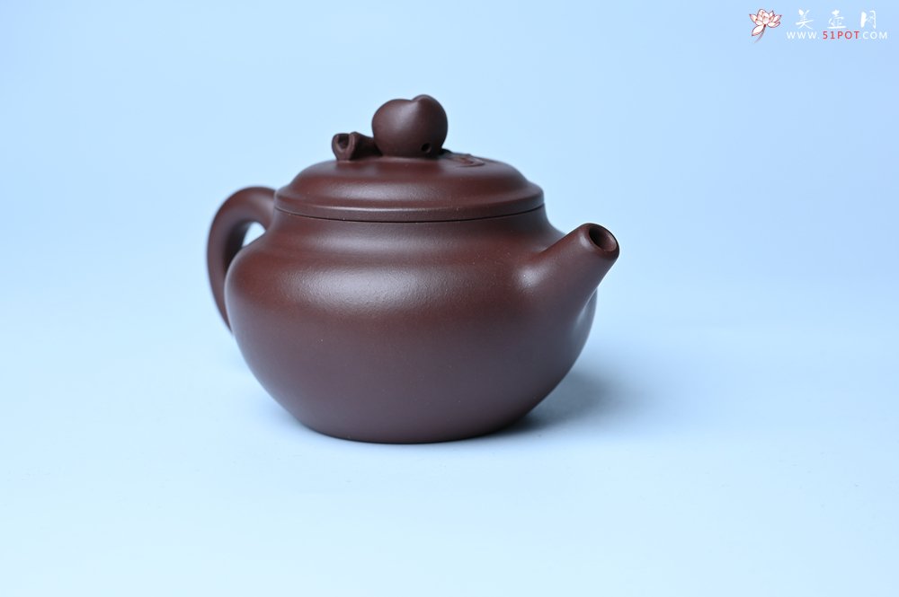 紫砂壶图片：特好老紫泥全手工寿桃壶 茶人醉爱 - 美壶网