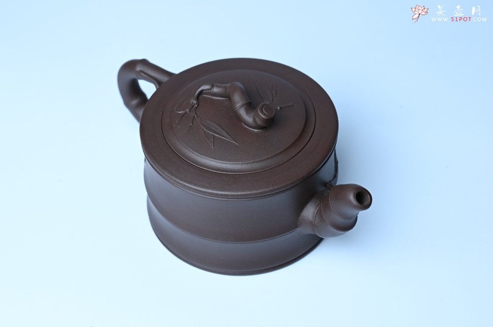 紫砂壶图片：美壶特惠 精致老紫泥可心竹段壶 茶人醉爱 - 美壶网