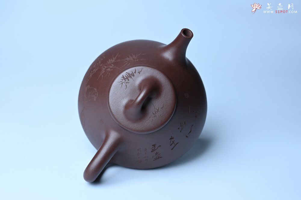 紫砂壶图片：潜力股周小培 特好全手工底槽清子冶石瓢 助工装饰 一片冰心在玉壶 特文气 - 美壶网