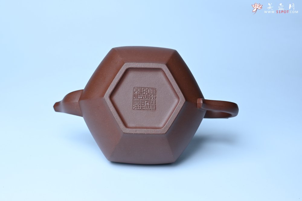 紫砂壶图片：实力派张海艳全手工六方笑樱壶 做工灰常精致 气韵流畅 - 美壶网