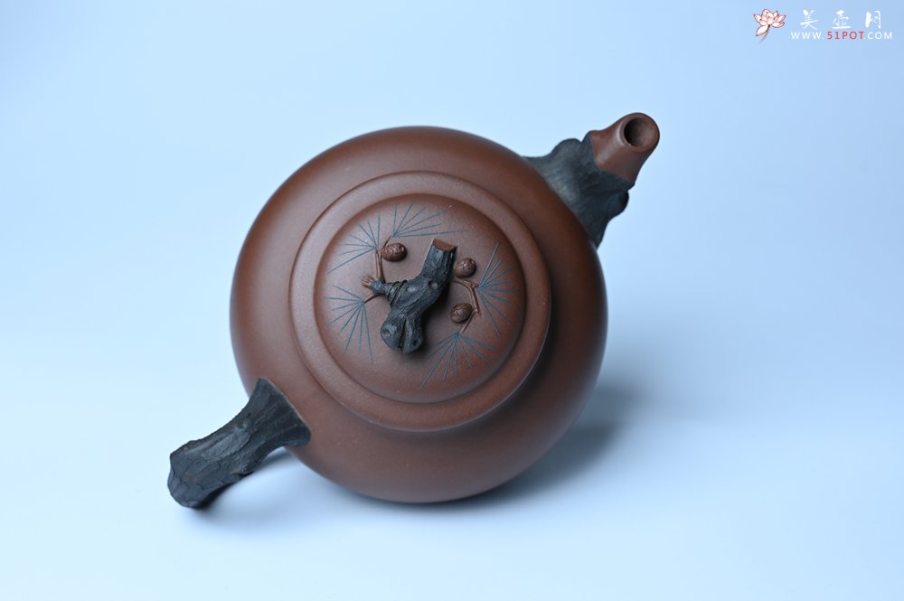 紫砂壶图片：美壶特惠 精致报春系列之松报春壶 - 美壶网