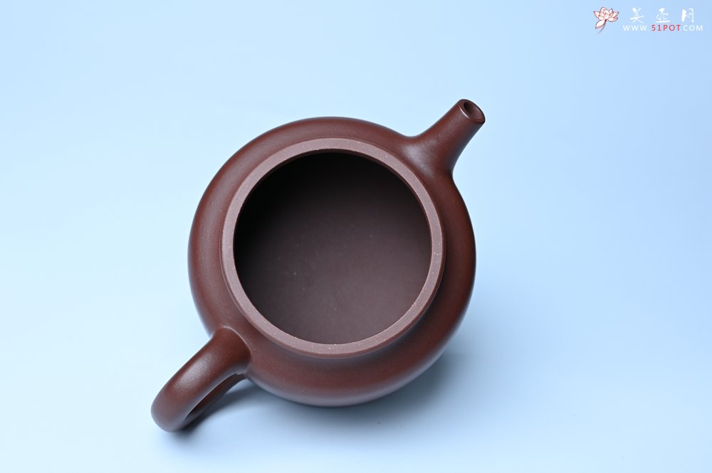 紫砂壶图片：油润黄龙山4号深井红皮龙 全手工德中壶 - 美壶网
