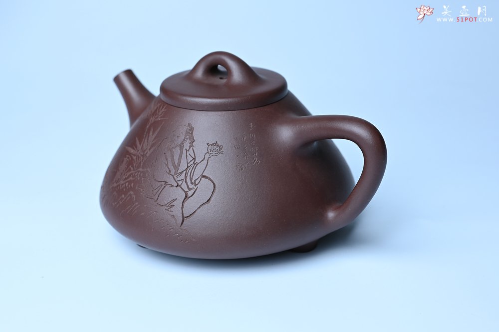 紫砂壶图片：潜力股周小培 特好全手工底槽清子冶石瓢 助工装饰品茶玩壶图 特文气 - 美壶网