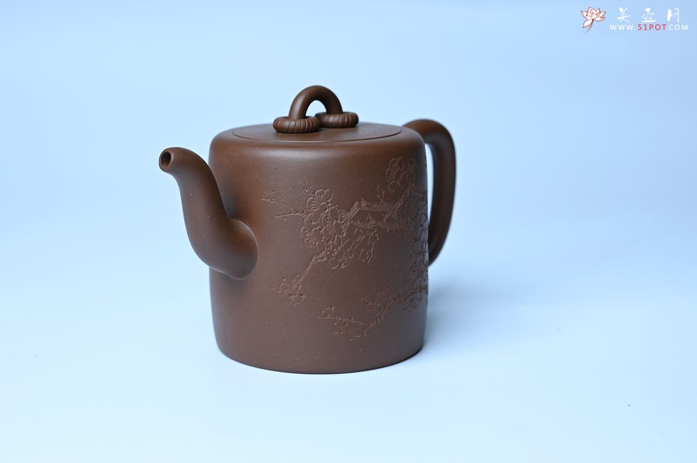 紫砂壶图片：美壶特惠 潜力股王静然 优质紫泥双圈壶 春风大雅能容物 装饰文雅 - 美壶网