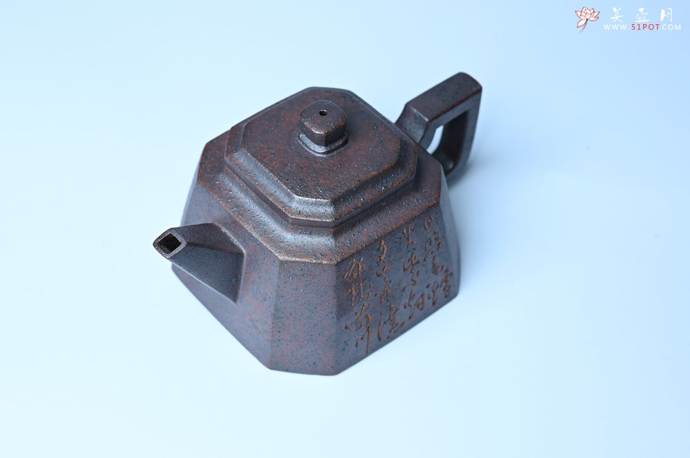 紫砂壶图片：美壶特惠 柴烧八方紫砂壶 茶人醉爱 - 美壶网