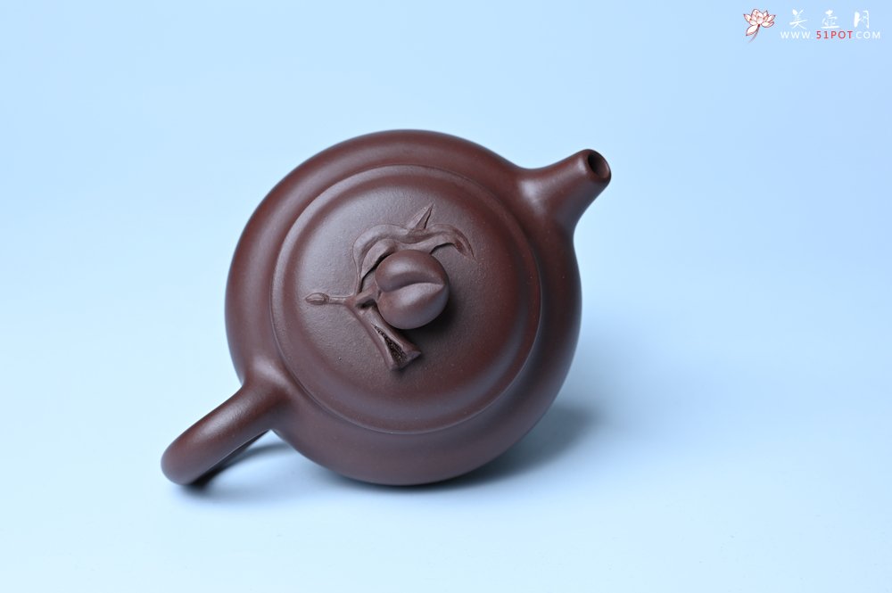 紫砂壶图片：特好老紫泥全手工寿桃壶 茶人醉爱 - 美壶网