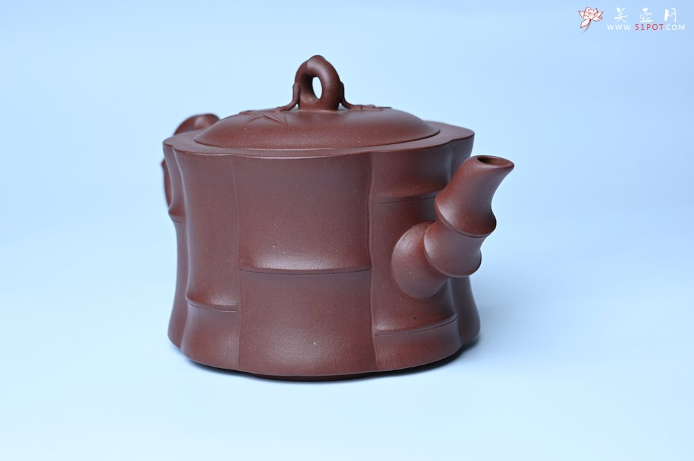 紫砂壶图片：美壶特惠 紫砂壶手工手制优质紫泥八段竹壶 茶人醉爱 - 美壶网