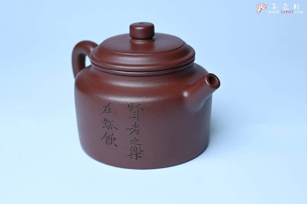 紫砂壶图片：油润黄龙山4号深井红皮龙 全手工德中壶 做工特好 装饰清供图 特文气 - 美壶网