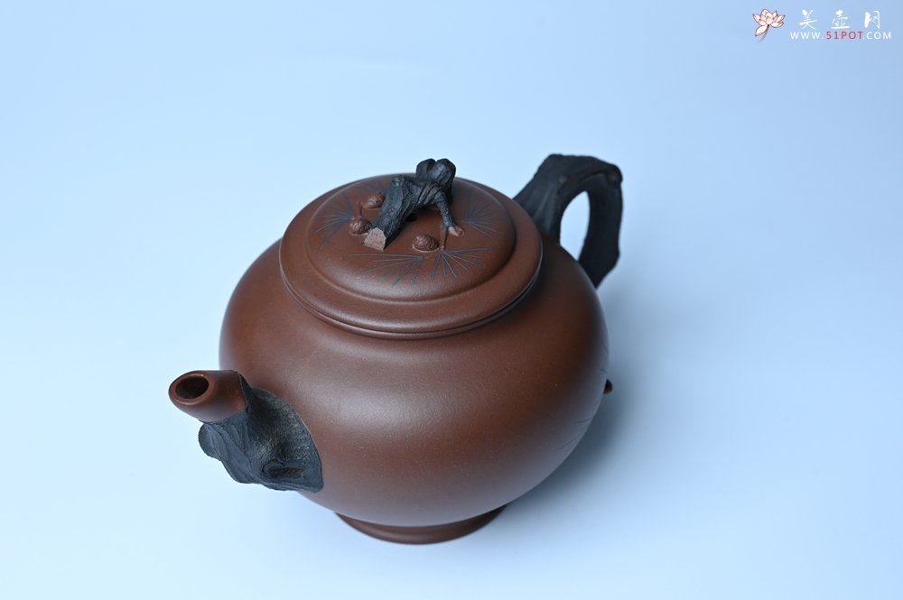 紫砂壶图片：美壶特惠 精致报春系列之松报春壶 - 美壶网