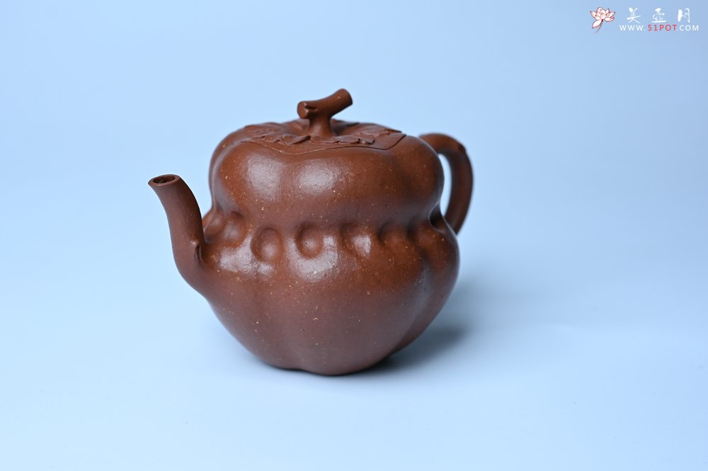 紫砂壶图片：美壶特惠 特好降坡泥 柿柿如意紫砂壶 肌理丰富生动 - 美壶网