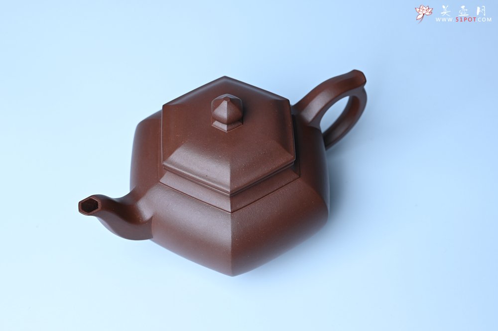 紫砂壶图片：实力派张海艳全手工六方笑樱壶 做工灰常精致 气韵流畅 - 美壶网