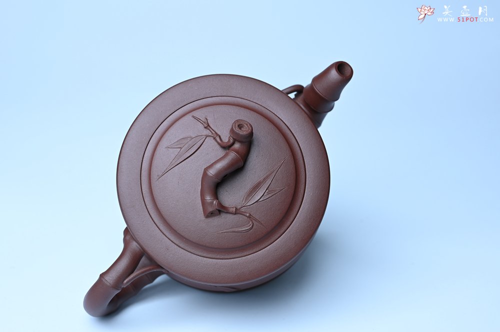 紫砂壶图片：美壶特惠 精致紫泥可心竹段壶 茶人醉爱 - 美壶网