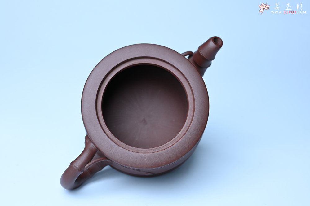 紫砂壶图片：美壶特惠 精致紫泥可心竹段壶 茶人醉爱 - 美壶网