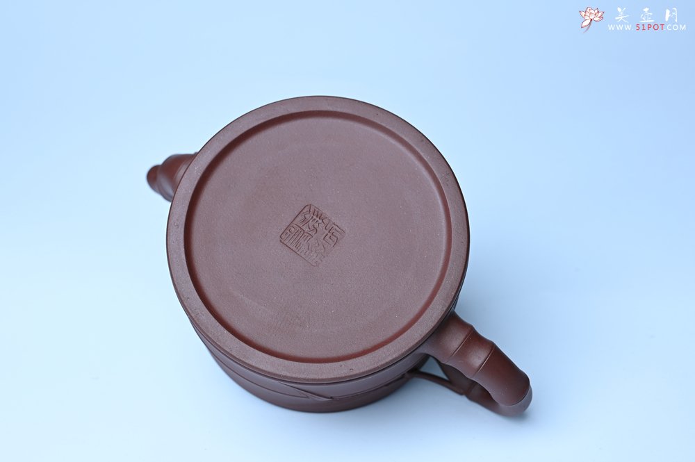 紫砂壶图片：美壶特惠 精致紫泥可心竹段壶 茶人醉爱 - 美壶网