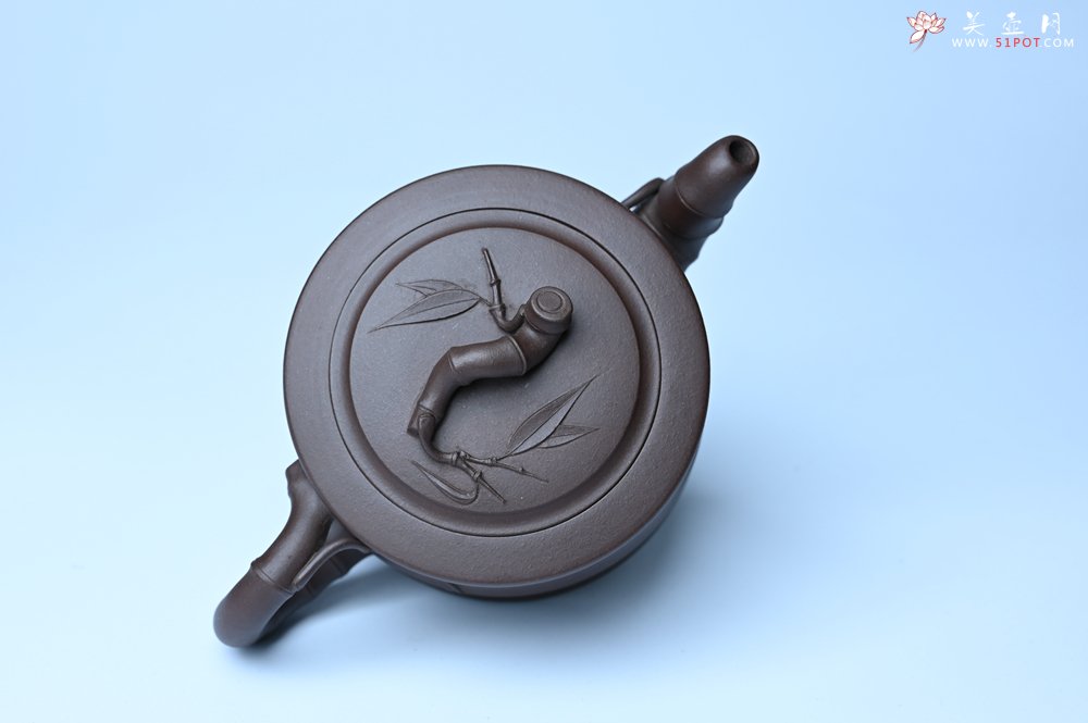 紫砂壶图片：美壶特惠 精致老紫泥可心竹段壶 茶人醉爱 - 美壶网