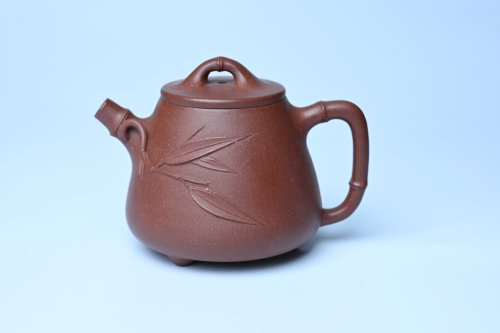 美壶定制老师紫砂壶 美壶特惠 优质紫泥竹叶高石瓢壶 茶人醉爱 原矿紫泥