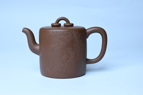 王静然紫砂壶 美壶特惠 潜力股王静然 优质紫泥双圈壶 兴来每独往 胜事空自知 装饰文雅 原矿紫泥