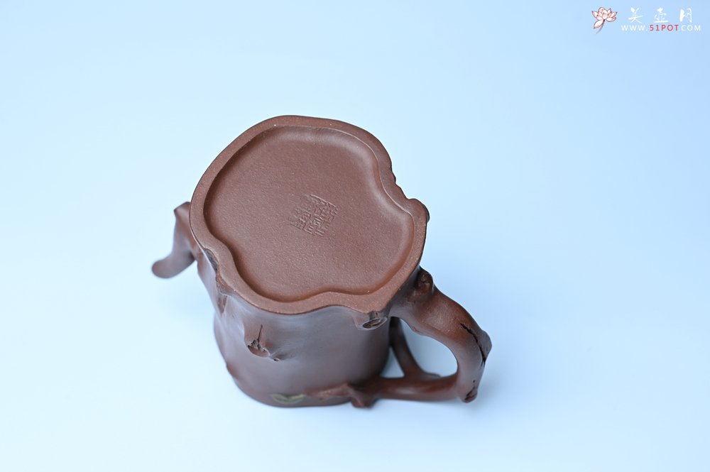 紫砂壶图片：潜力股赵老师 优质紫泥全手工佛手桩紫砂壶 三色帖叶生动 佛手灵动 - 美壶网