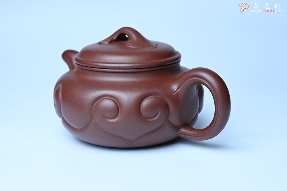 紫砂壶图片：美壶特惠 精致紫泥仿古如意壶 茶人醉爱 - 美壶网