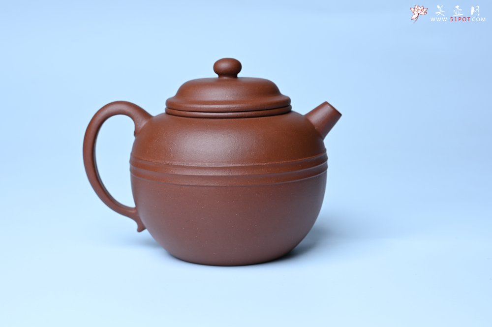 紫砂壶图片：美壶特惠 精致老清水泥腰线巨轮壶 茶人醉爱 - 美壶网