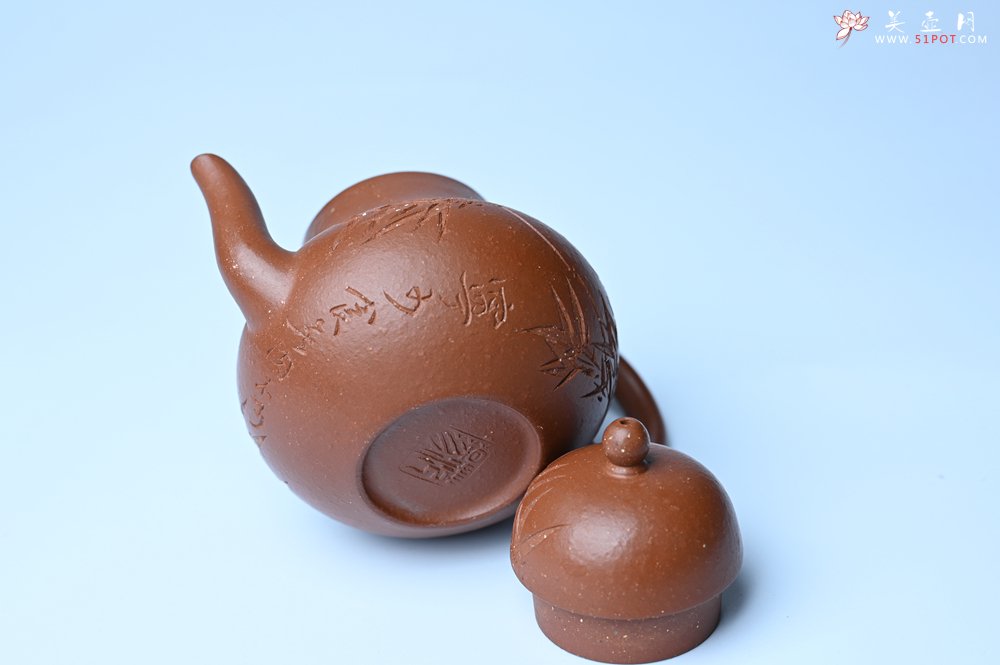 紫砂壶图片：美壶特惠 特好朱泥居不可无竹梨形壶 茶人醉爱 - 美壶网