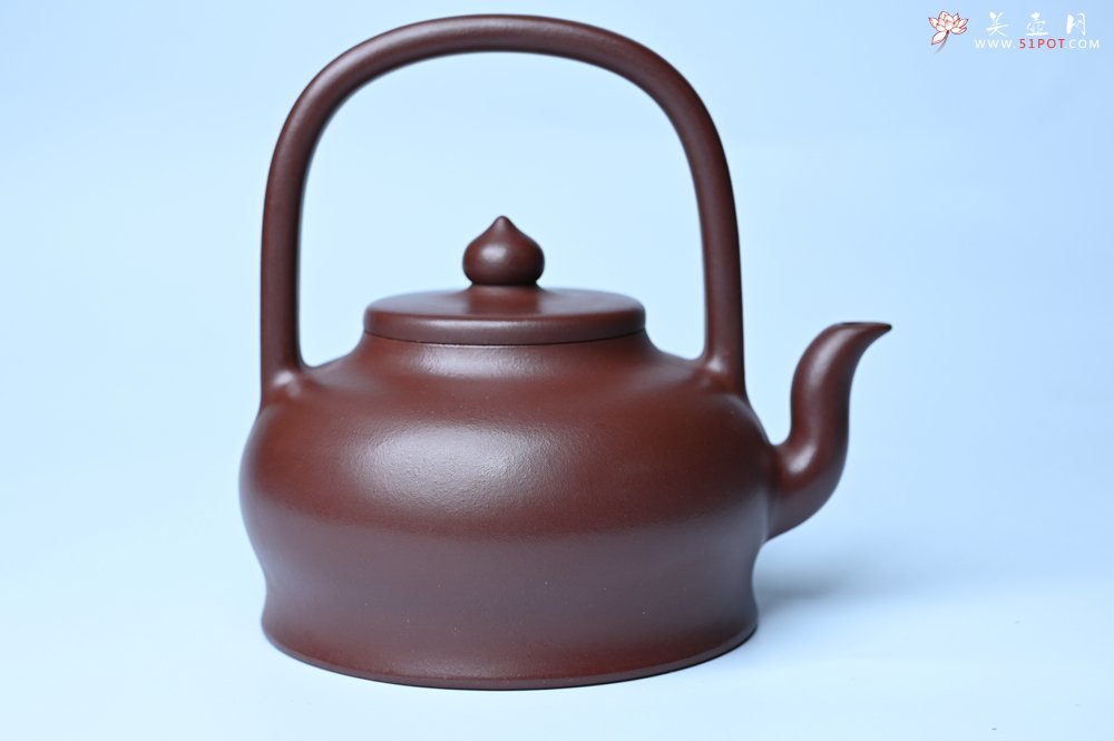 紫砂壶图片：潜力股周小培老师 4号井深井红皮龙 超精致全手工天星提梁壶 - 美壶网
