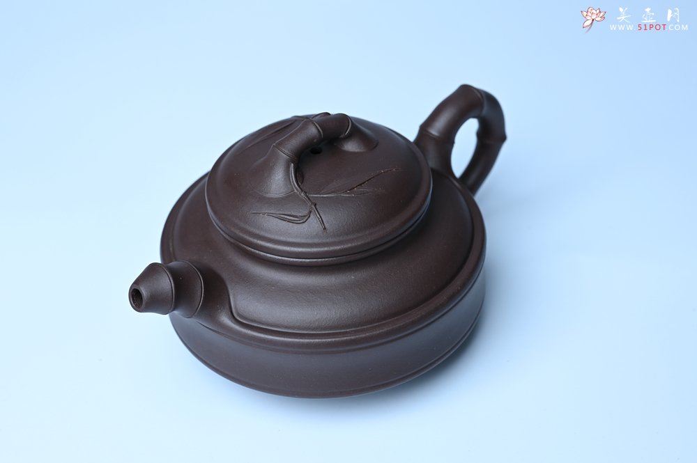 紫砂壶图片：美壶特惠 优质老紫泥双线竹鼓二式 养后特润 - 美壶网