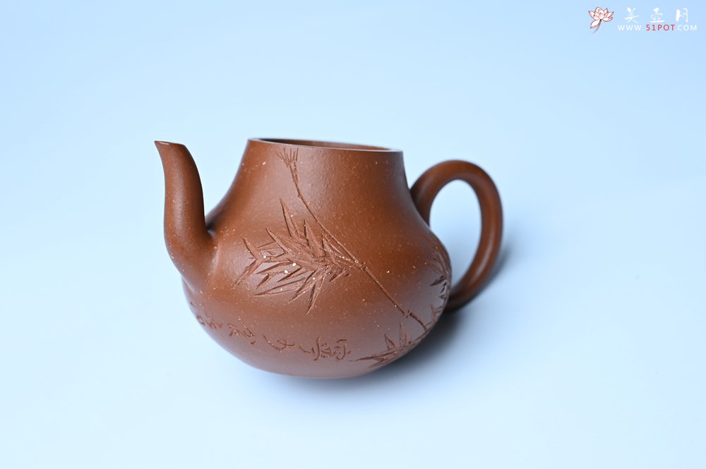 紫砂壶图片：美壶特惠 特好朱泥居不可无竹梨形壶 茶人醉爱 - 美壶网
