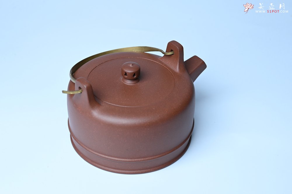 紫砂壶图片：美壶特惠 手工手制精致紫泥提梁壶 茶人醉爱 - 美壶网