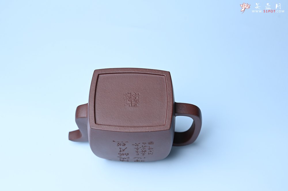 紫砂壶图片：全手工精致汉方壶 清池皓月照禅心 禅意浓浓 - 美壶网