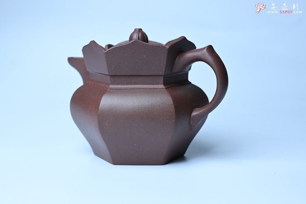 紫砂壶图片：摹古时大彬 优质调砂老紫泥全手工镶片僧帽壶 难度大 古韵悠悠 愈养迷人 - 美壶网